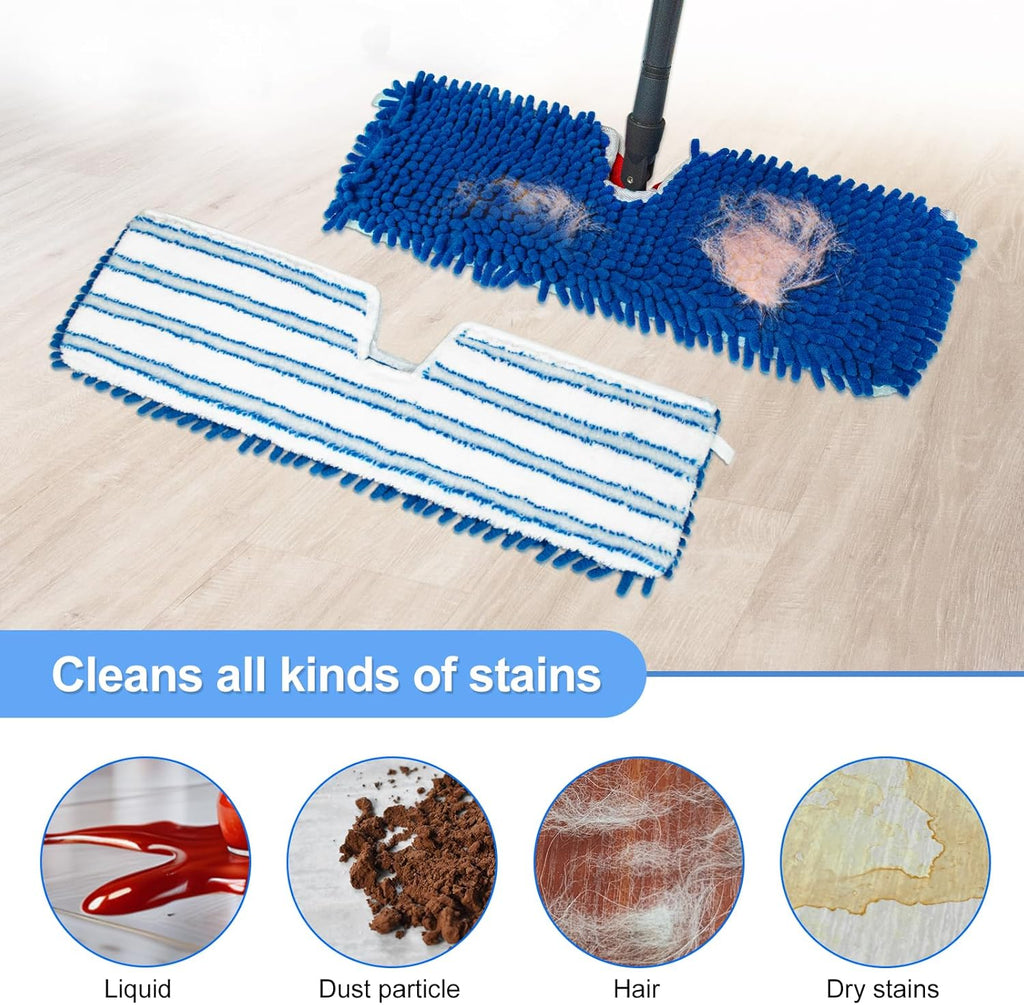 3 Pack Mop Heads Replacements for Ocedar Dual-Action Microfiber Flip Mop, Double Sided Mop Replace