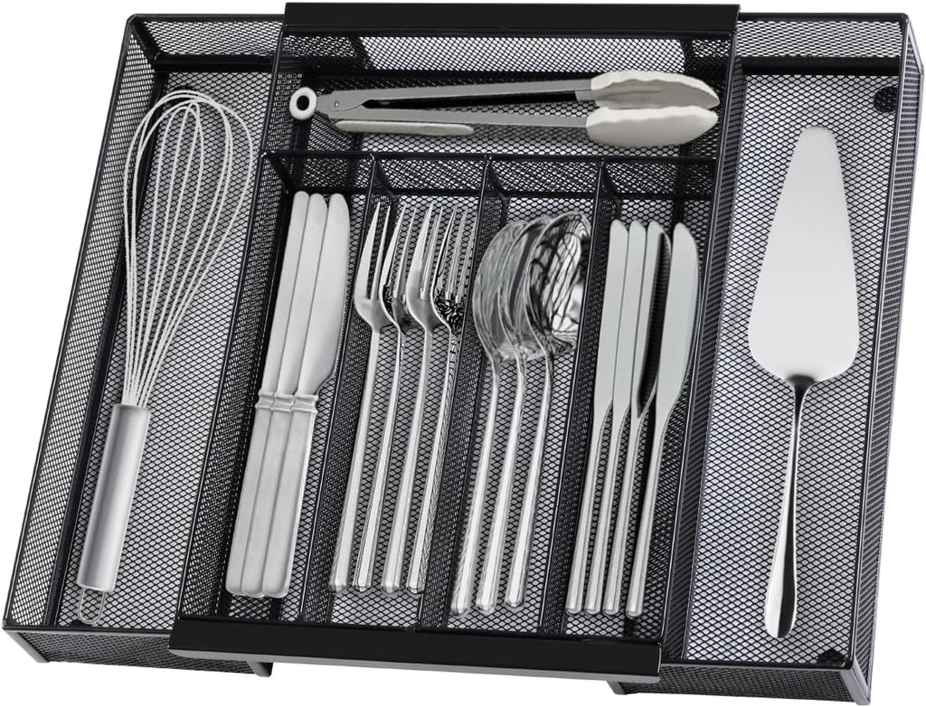 Silverware Organizer Metal Mesh, Drawer Organizer, Utensil Cutlery Tray for kitchen