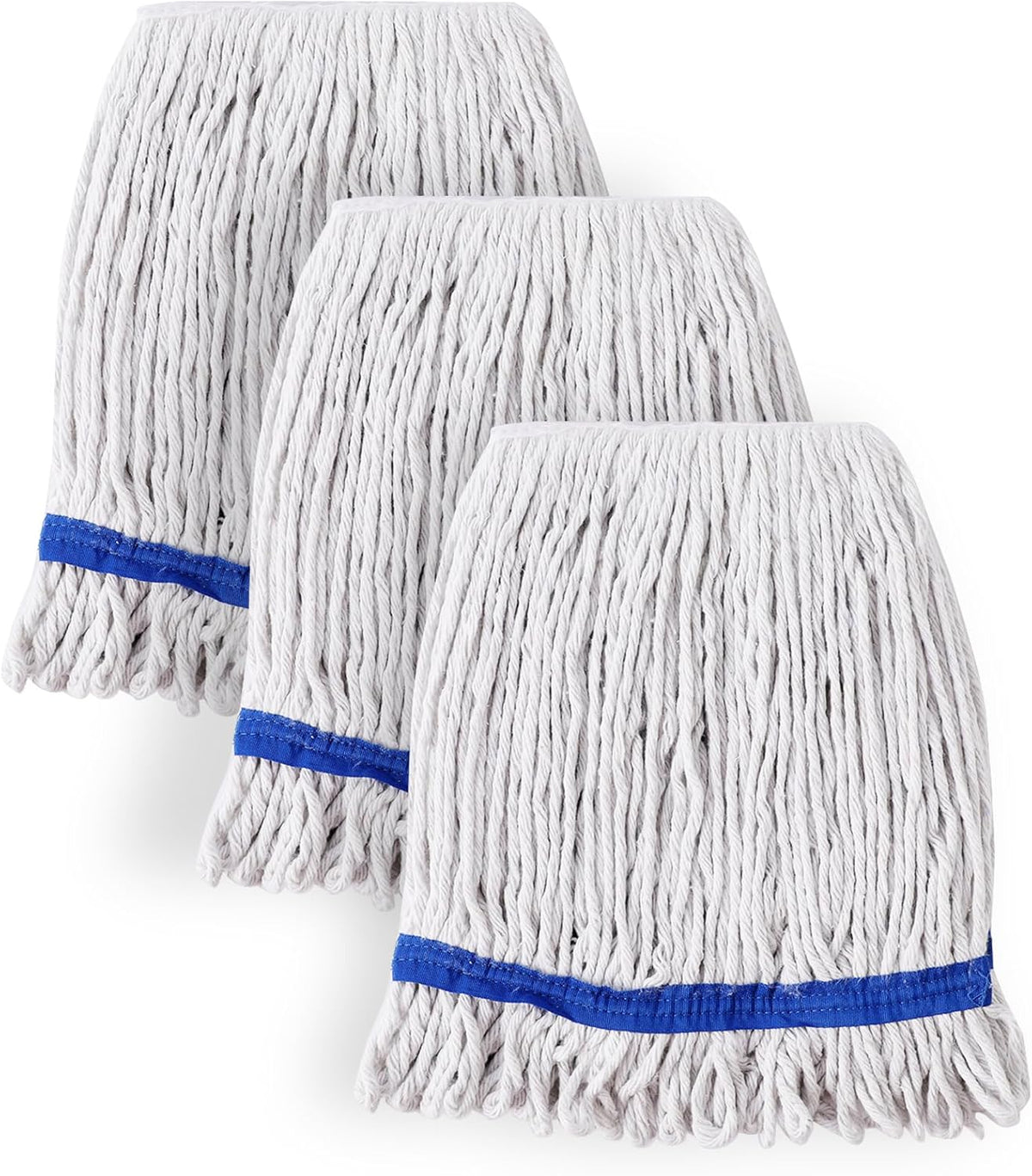 Eyliden 3 Pack Mop Heads Replacement, Universal Commercial Mops for Floor Cleaning, Looped-End