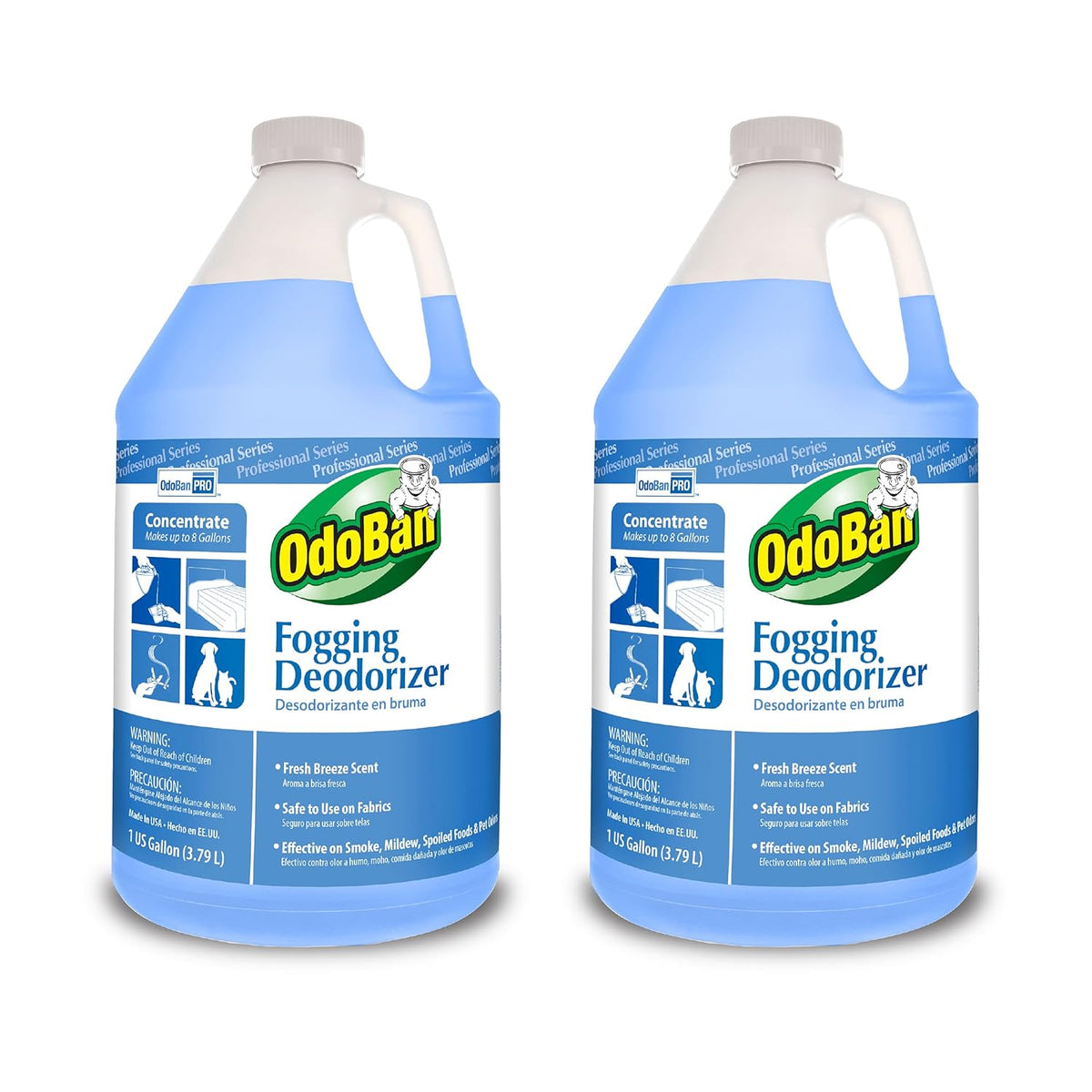 OdoBan Fogging Deodorizer Concentrate, Made in the USA, Set of 2, 1 Gallon Each