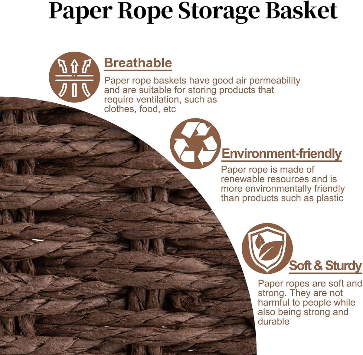 OIAHOMY Toilet Paper Baskets Handmade Paper Rope Decorative Wicker Storage Tank Shelf Cabinet