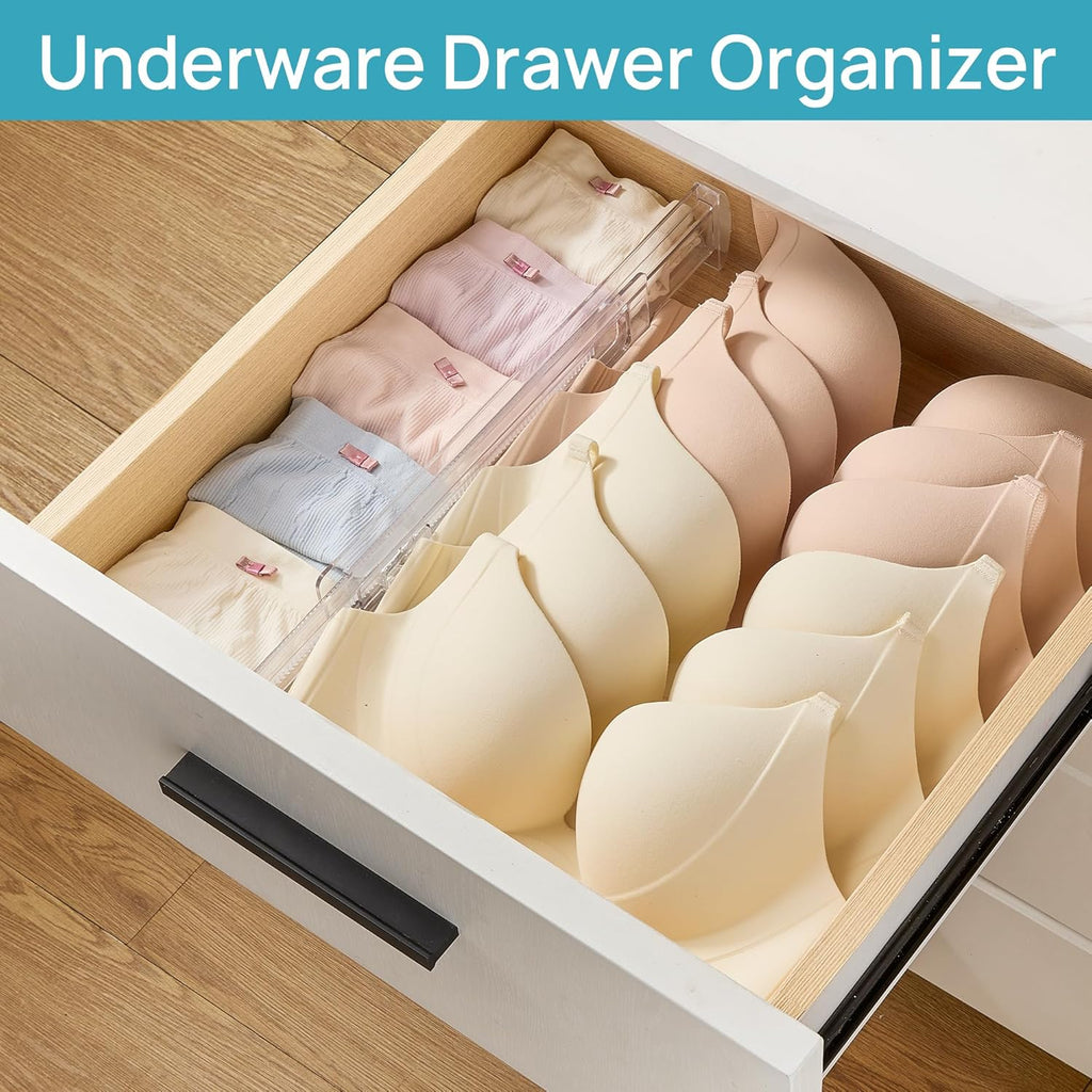 Vtopmart 8 Pack Shallow Drawer Dividers, 2.36" High 12.67"-21.14" Adjustable Expandable Kitchen