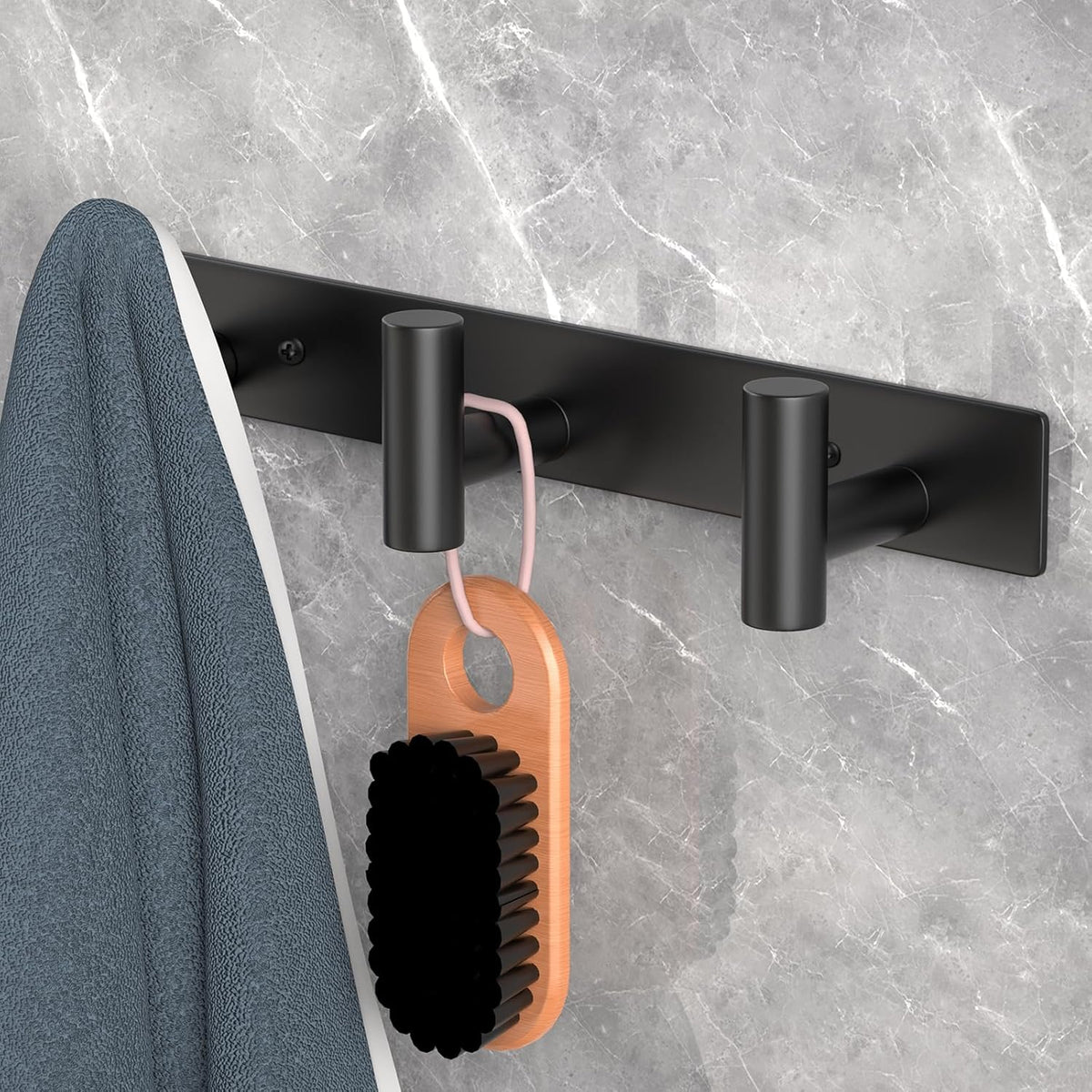 PMMASTO Coat Rack Wall Mounted, 3 "T Shaped Wall Hooks for Hanging, Heavy Duty Stainless Steel Coat