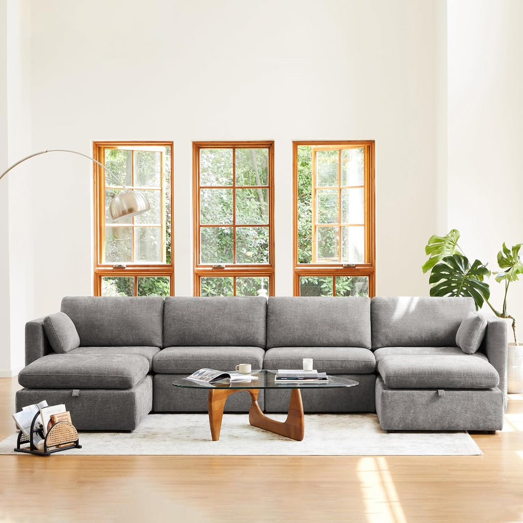 CHITA Oversized Modular Sectional Fabric Sofa Set, Extra Large U Shaped Couch with Reversible