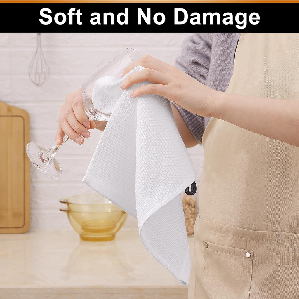 Homaxy 100% Cotton Waffle Weave Dish Cloths - 6 Pack Soft and Absorbent Dish Towels - 12 x 12