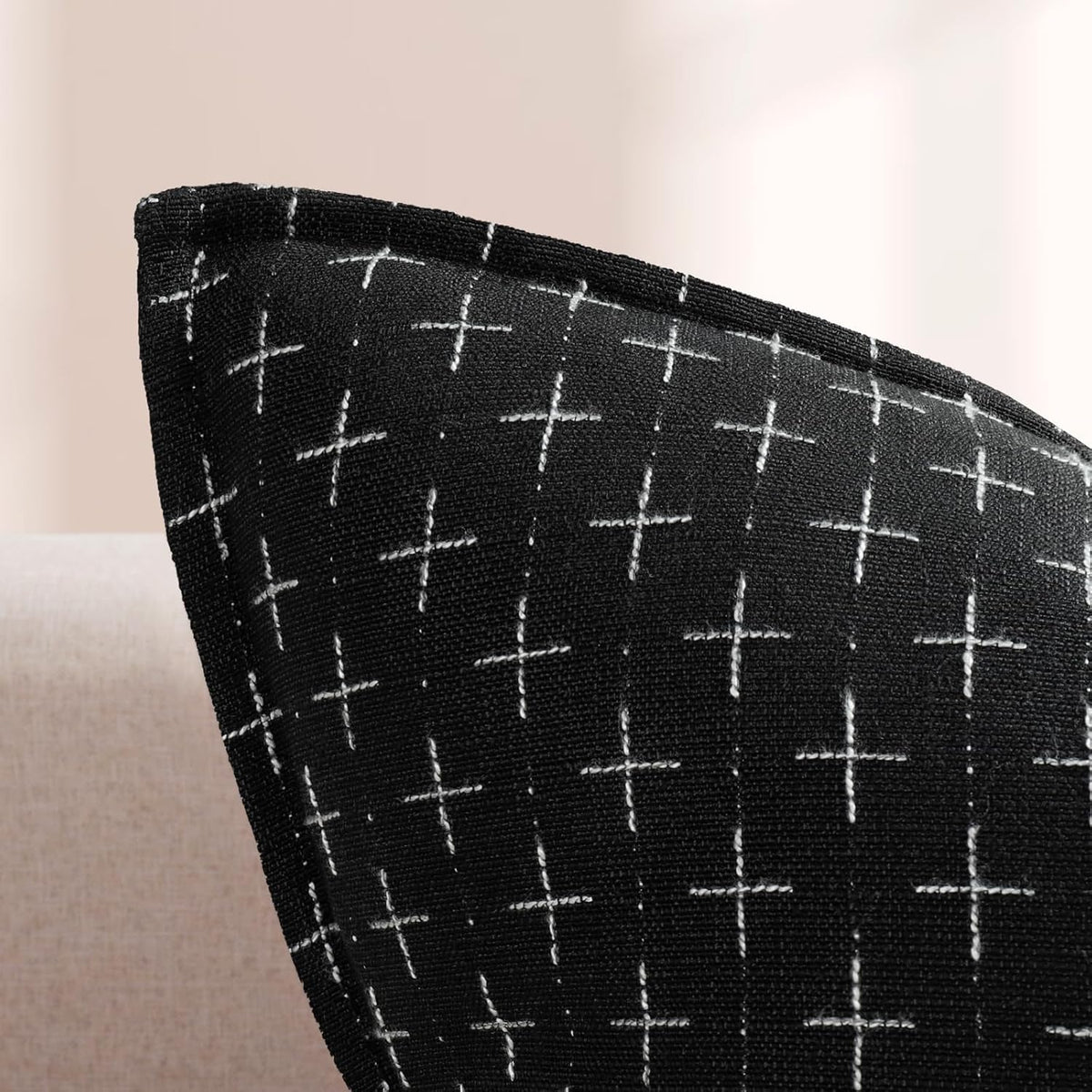 ZWJD 12x20 Pillow Covers Set of 2 Soft Polyester Textured Pillow Covers with Stylish Flange Edge