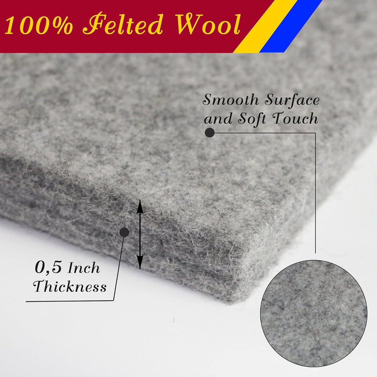 Wool Pressing Pad - 36" x 24" Quilting Ironing Pad by Savina - Take Your Quilting or Other Textile