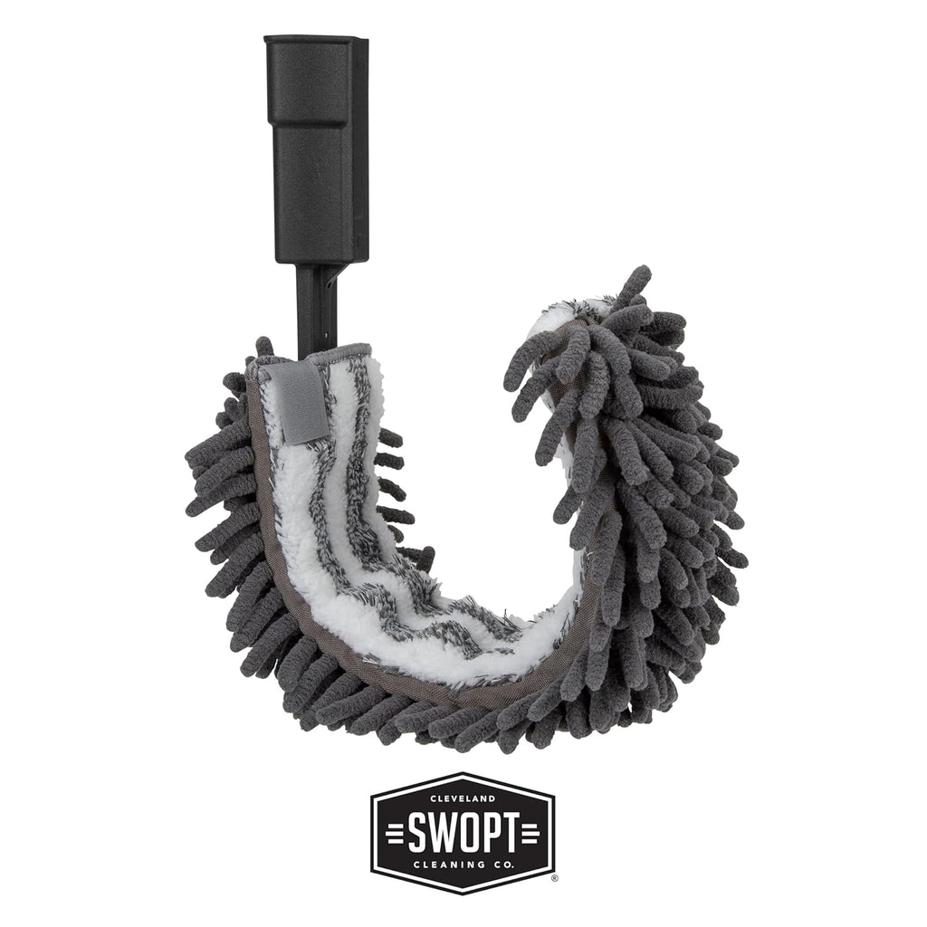 SWOPT 18” Microfiber Dust Mop, Microfiber Flexible Duster, Cotton Mop + 60" Steel Handle, Combo