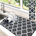 Dish Drying Mat for Kitchen Counter, 16"x24" Dish Drying Pad with Non-slip Rubber Backed, Hide