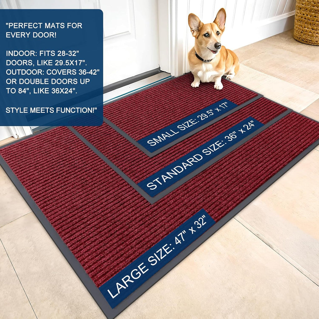 OLANLY Front Door Mat Indoor Outdoor Entrance, Waterproof Heavy Duty Doormat, Fade Resistant, Low
