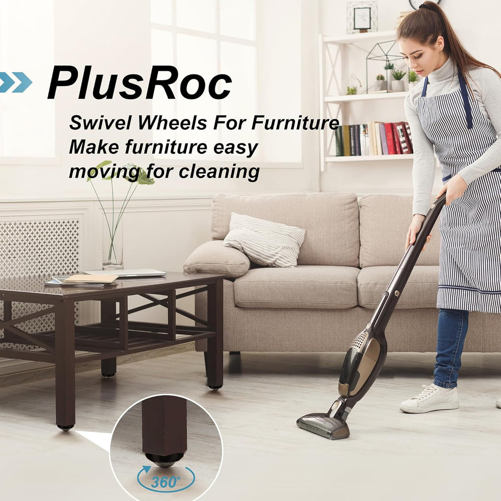 PlusRoc 12 Pack Self Adhesive Caster Wheels 1 Inch for Furniture Mop Bucket, Load Capacity 28LBS