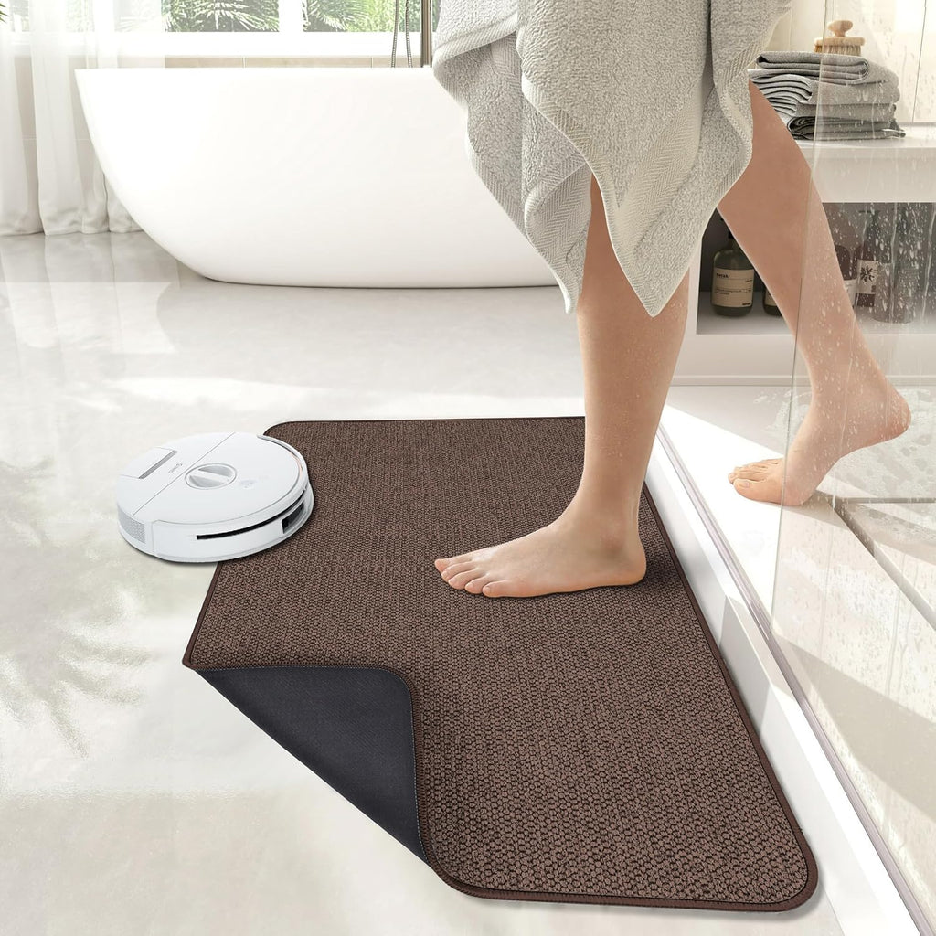 Bath Mat,Ultra Thin Bathroom Runner Rugs,Large Bath Mats for Bathroom,Quick Dry,Non-Slip,Machine