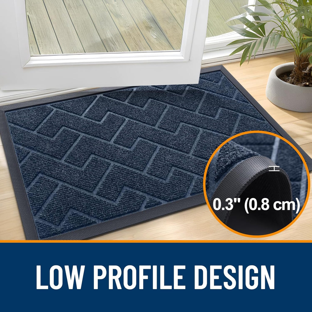 OLANLY Front Door Mat Indoor Outdoor Entrance, Waterproof All-Season, All-Weather Doormat, Sturdy