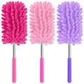 Mini Duster for Cleaning, 360° Bendable Hand Dusters with Extension Pole, Washable Small Duster for