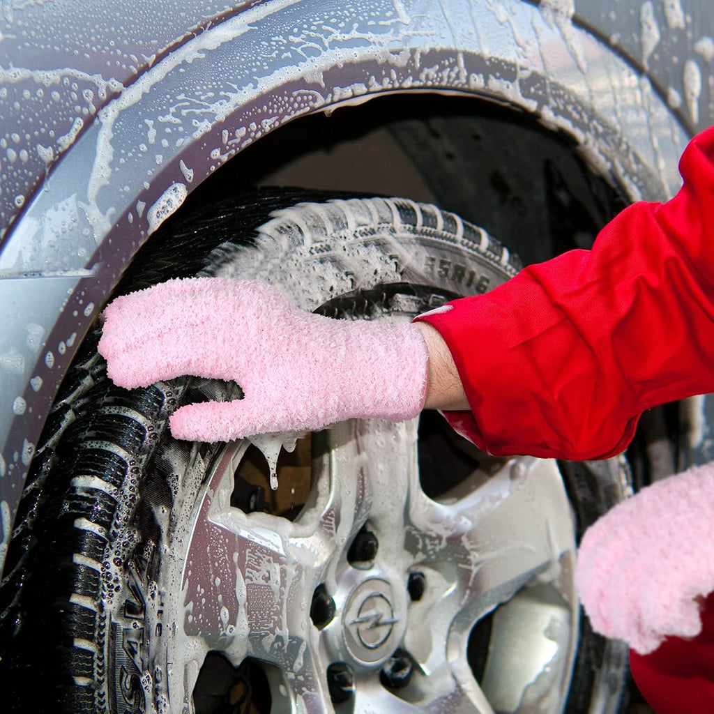 Bencailor 4 Pairs Microfiber Dusting Gloves Washable Reusable Cleaning Gloves Mittens for Plants