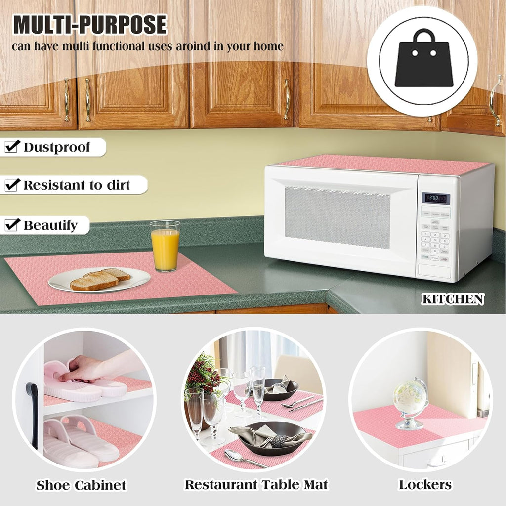 10Pcs Refrigerator Liners, Washable Fridge Liner Shelf Mats Refrigerator Pads for Cupboard Cabinet