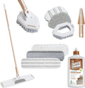 Quick Shine Ultimate Gold Clean + Polish Mop Kit | All-in-One 10 Pc Kit w/Interchangeable