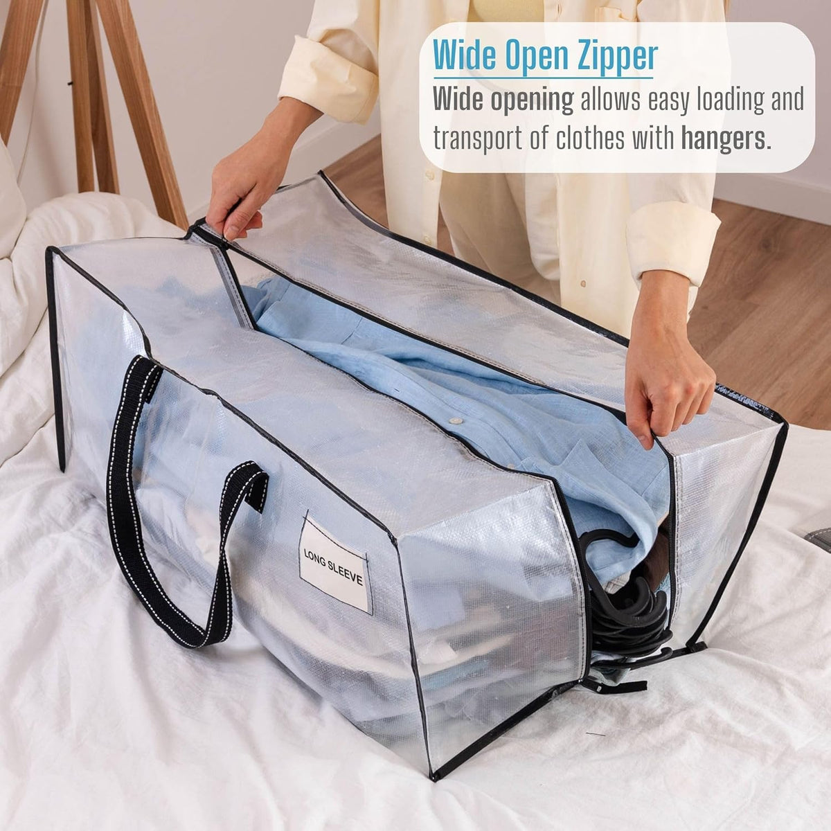 VENO 2 Pack Moving Bags Extra Large Storage Bags for College Move-In, Heavy-Duty Storage Totes