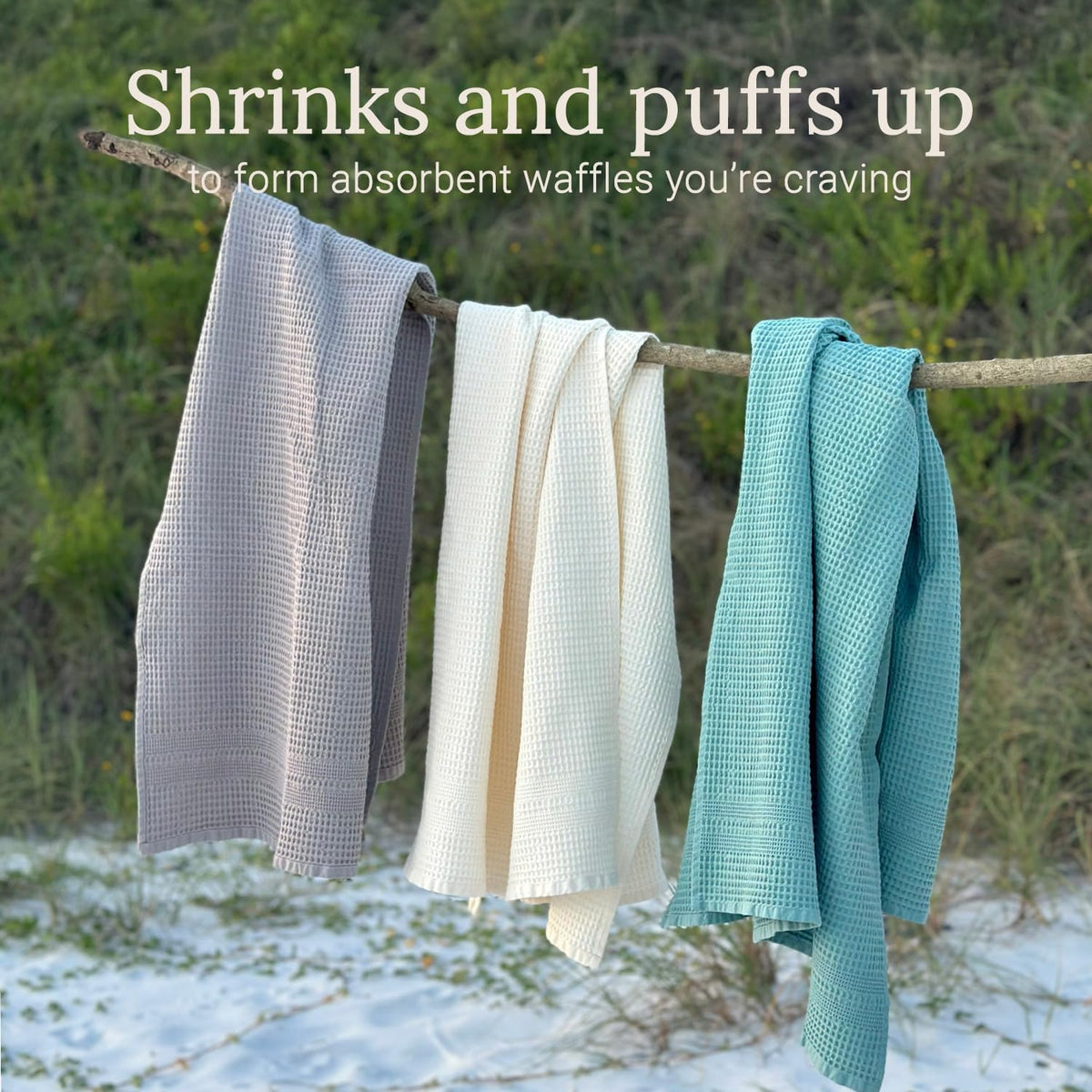 GILDEN TREE Waffle Towels for Bathroom, 100% Cotton Quick Dry Towel, Waffle Bath Towels Large