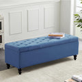 Storage Ottoman 50.2 Inches Upholstered Fabric Storage Ottoman Bench，Button Tufted Ottoman with