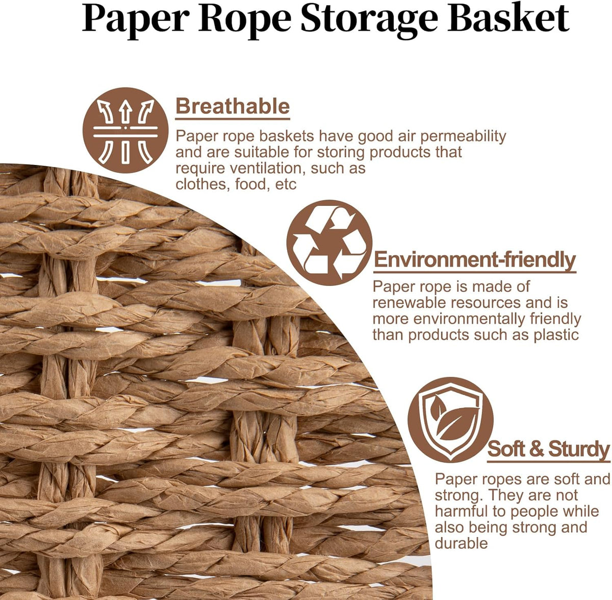 OIAHOMY Toilet Paper Baskets Handmade Paper Rope Decorative Wicker Storage Tank Shelf Cabinet