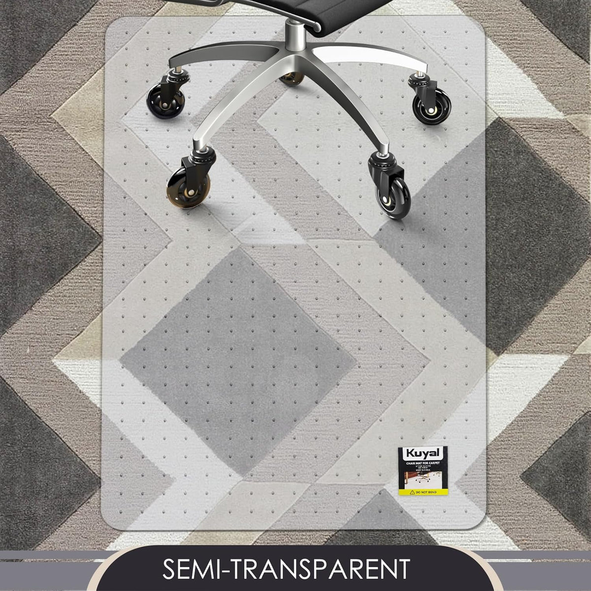 Kuyal Office Chair Mat for Carpet, 32x55 Clear Heavy Duty Computer Chair Mat, Under Desk Protector