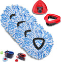 4 Pcs Mop Replace Heads & 1 Scrub Brush & 1 Base Combo for Ocedar Easywring 2-Tank System