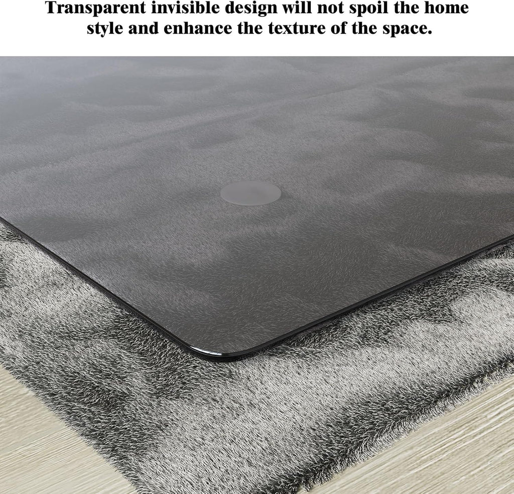 Koonmi Tempered Glass Chair Mat for Hardwood Floors & Carpets, 36" x 55“ Grey Heavy Duty Office