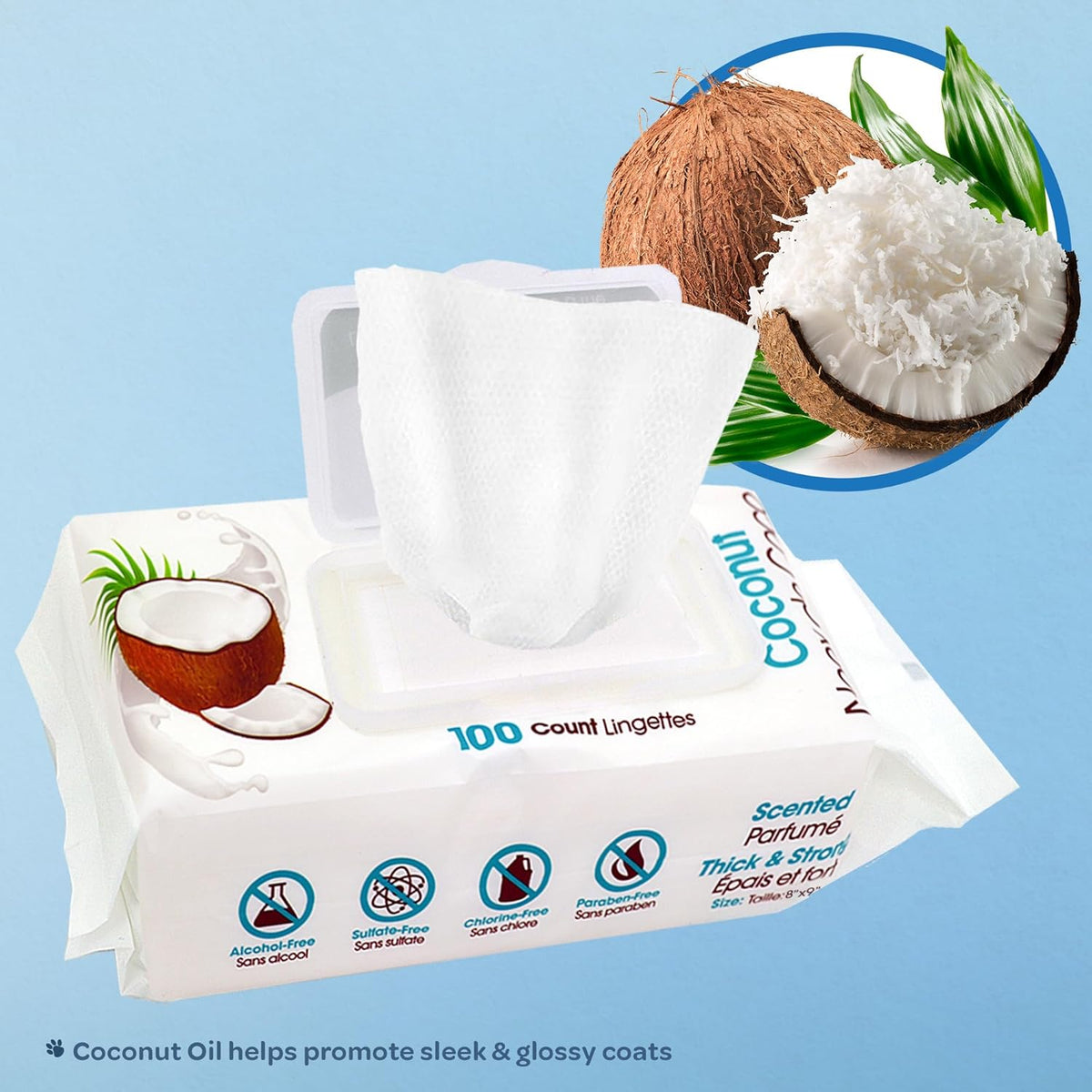 Best Pet Supplies Pet Wipes for Dogs - Dog Wipes Cleaning Deodorizing, for Coats, Ears, Paws