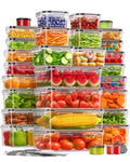 KEMETHY 60 PCS Food Storage Containers with Lids, Plastic Food Containers