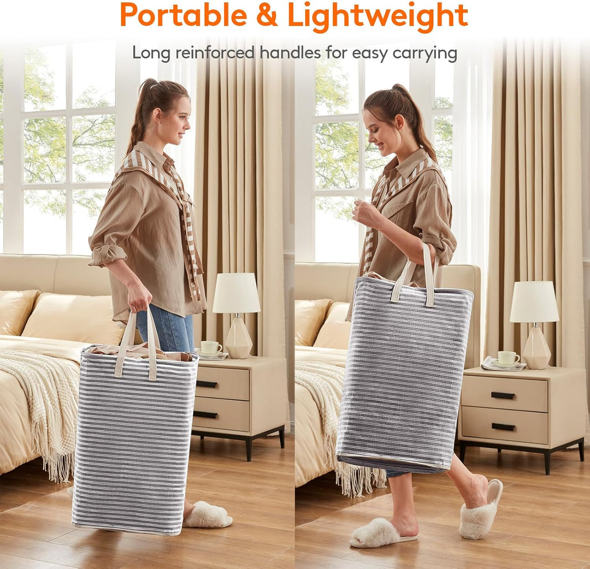 Lifewit 2 Pack Laundry Hamper Large Collapsible Laundry Baskets, Freestanding Waterproof Clothes