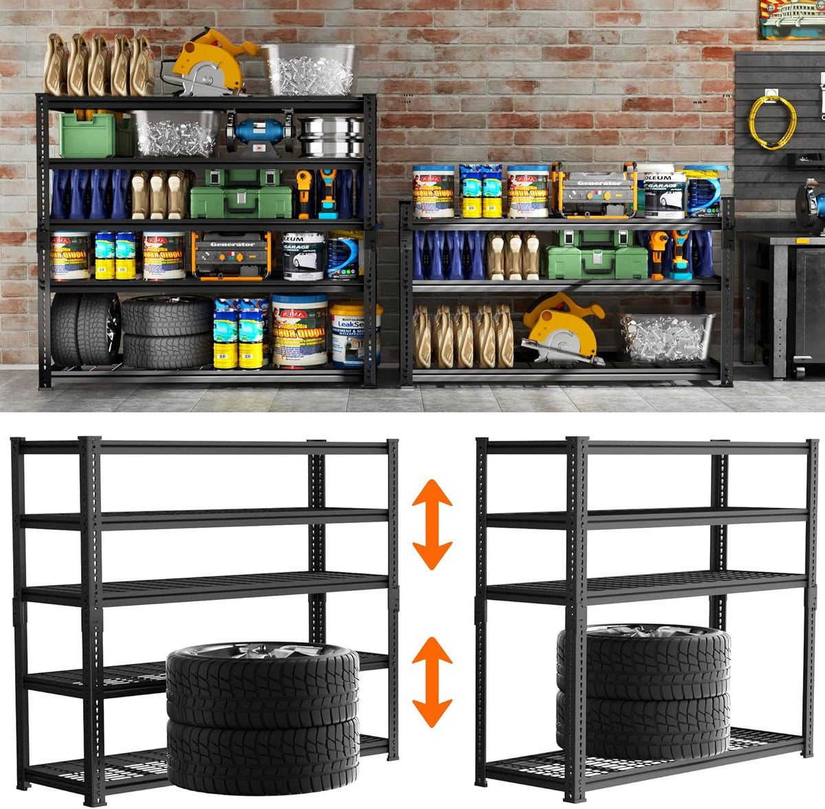 Storage Shelves Heavy Duty, 48" L x 18" W x 72" H Garage Wire Shelving Unit Loads 2800LBS, 5-Tier