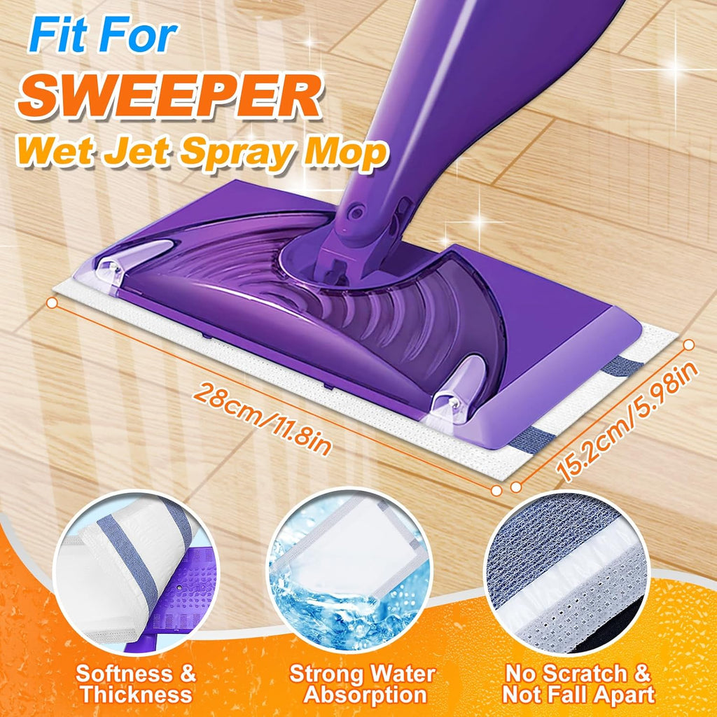 Microfiber Floor Mop Pads 36 Count Compatible with Swiffer WetJet for Wet & Dry Use, Disposable or