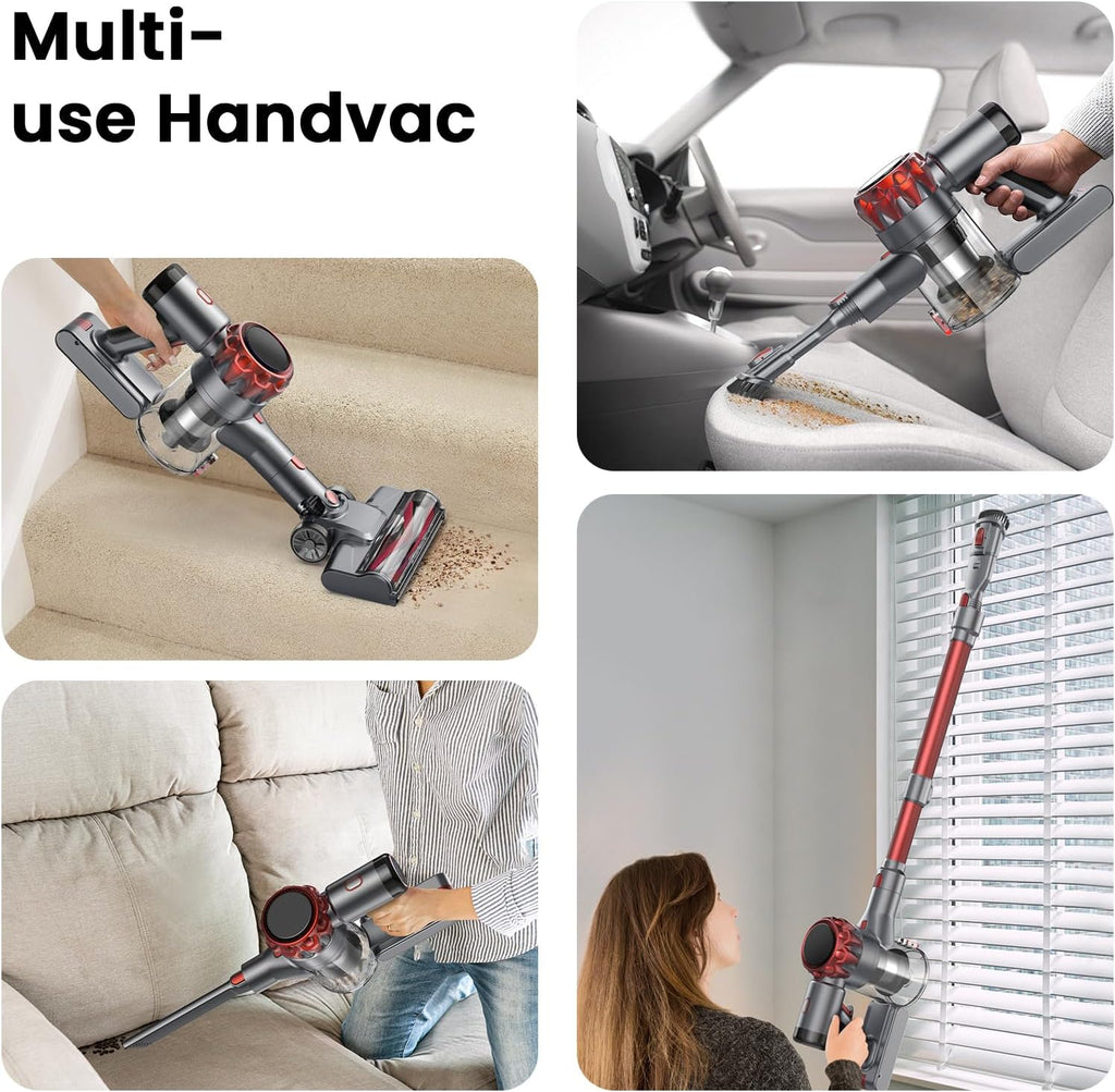 S3P Cordless Vacuum Cleaner, 45kPa Powerful Vacuum Cleaners for Home, 55-Min Runtime Rechargeable