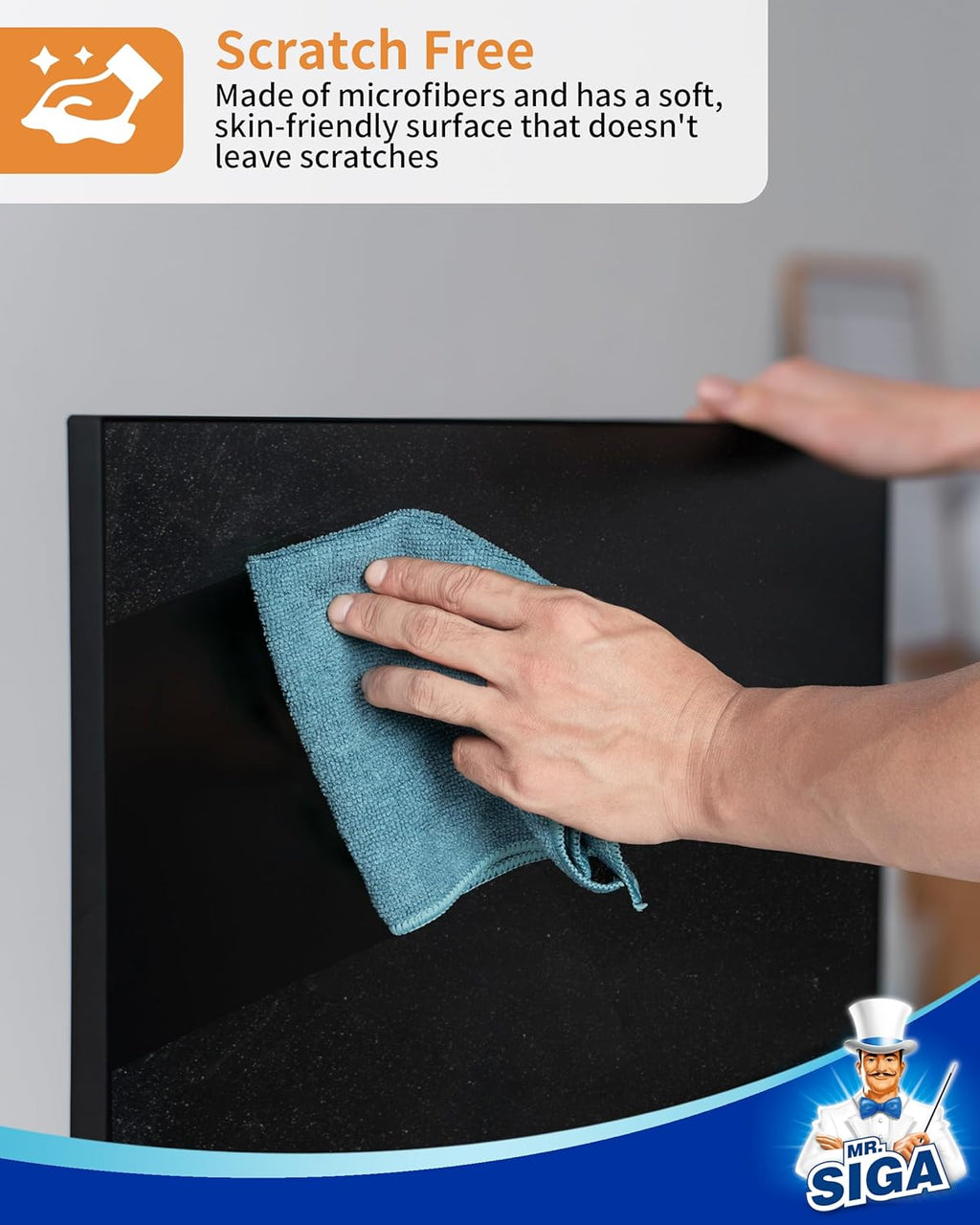 MR.SIGA Microfiber Cleaning Cloth, All-Purpose Microfiber Towels, Streak Free Cleaning Rags, Pack