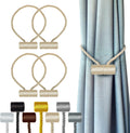 Hion Magnetic Curtain Tiebacks Beige 4 Pack, Curtain Tiebacks Buckles Holdbacks Holders Hooks Clip