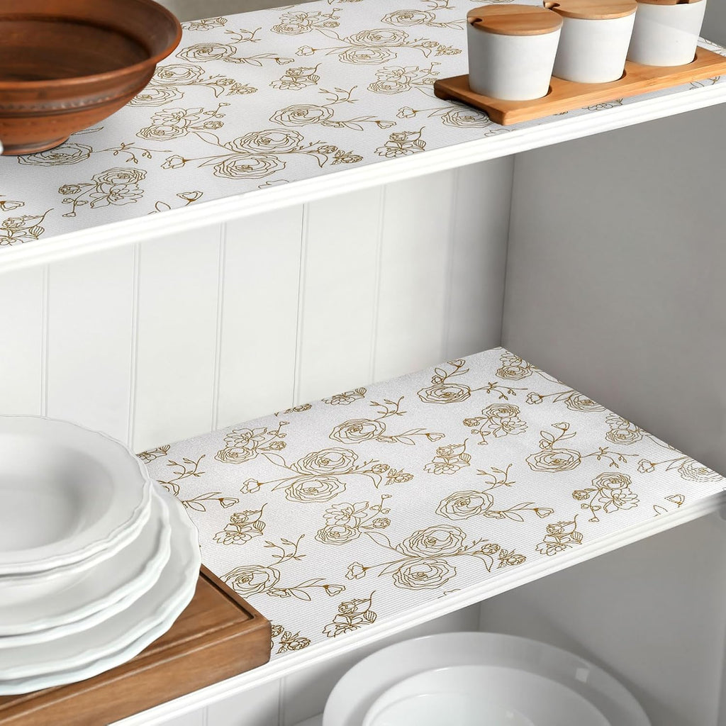 Shelf Cabinet Liner for Kitchen- Non Adhesive Drawer Liner Refrigerator Liner, Premium Waterproof
