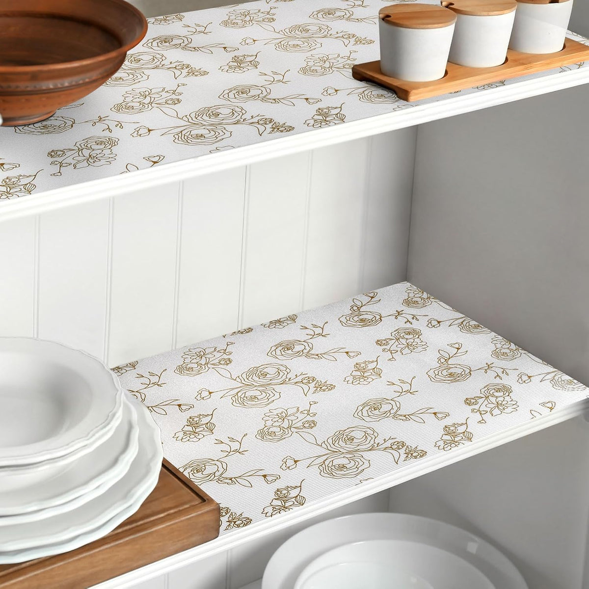 Shelf Cabinet Liner for Kitchen- Non Adhesive Drawer Liner Refrigerator Liner, Premium Waterproof