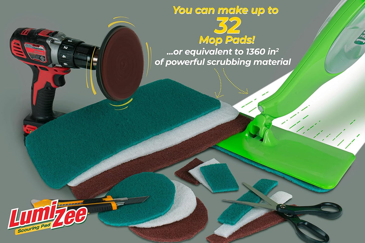 Heavy Duty Scrubbing Pad Roll 19ft Ultra Size Sponge Scouring Pad Brown19ft x 6in x 0.3in (6m x