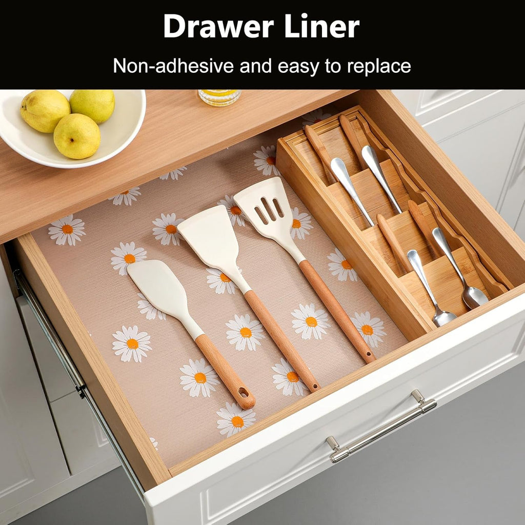 INNOLITES Shelf Liners for Kitchen Cabinets, Non Adhesive Drawer Cabinet Liner, Waterproof