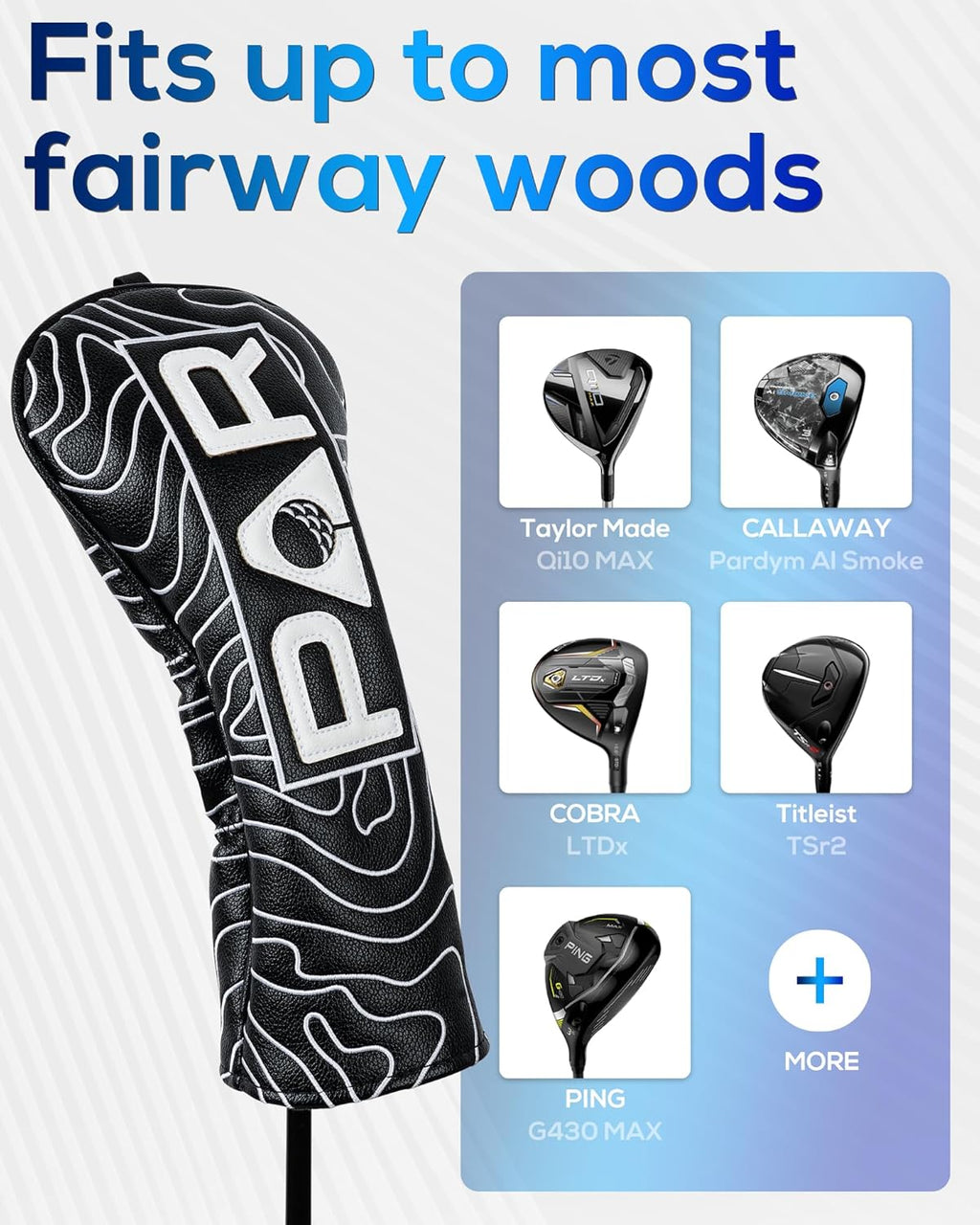 Big Teeth Golf Club Covers Full Set Driver Headcover Fairway Wood Hybrid Golf Club Iron Head