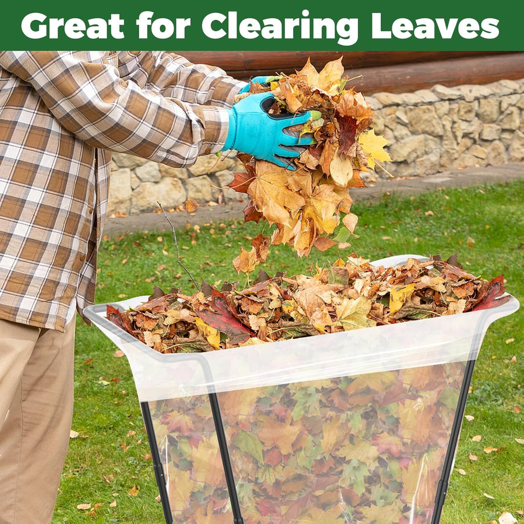 Outdoor Trash Bag Holder Metal Garden Trash Bag Holder for Yard Waste Stand Holds 30-45 Gallons