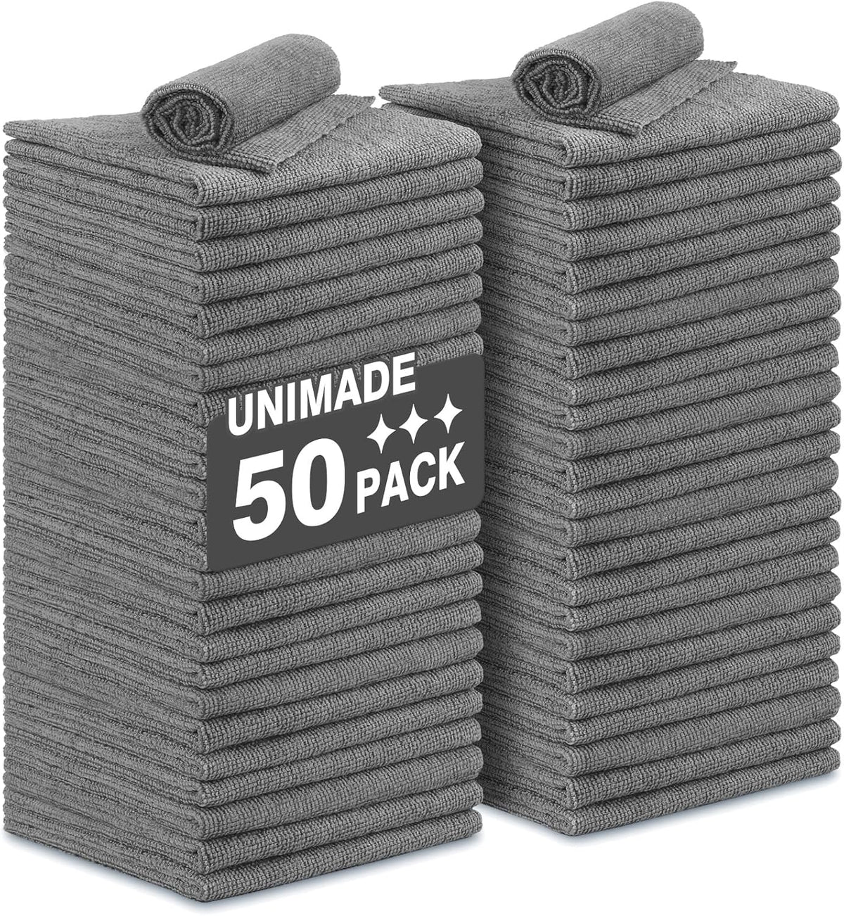 Microfiber Cleaning Cloth, 50 Pack Microfiber Towels for Cars Reusable Shop Rags Bulk Lint Free