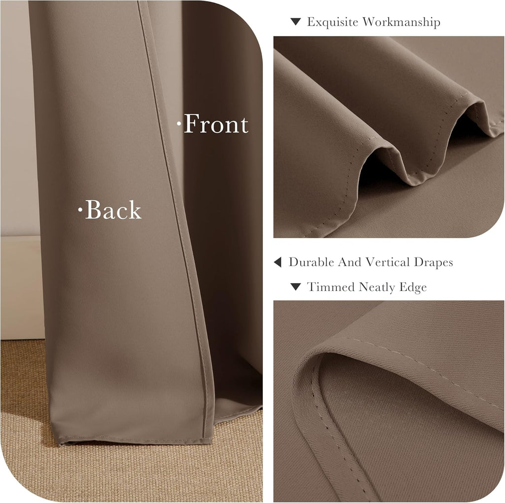 PONY DANCE Kitchen Window Curtains Short 36 inch Length, Blackout Privacy Half Window Drapes for