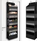 Over Door Organizer with 5 Large Pockets, Heavy Duty Hanging Organizer Storage, Closet Bathroom