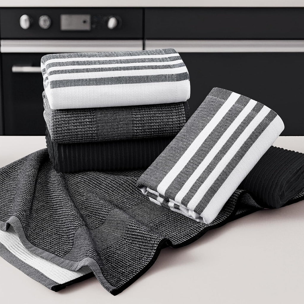 Homaxy Premium Kitchen Towels(18”x 28”, 6 Pack), Large Cotton 380 GSM Kitchen Hand Towels, Soft and