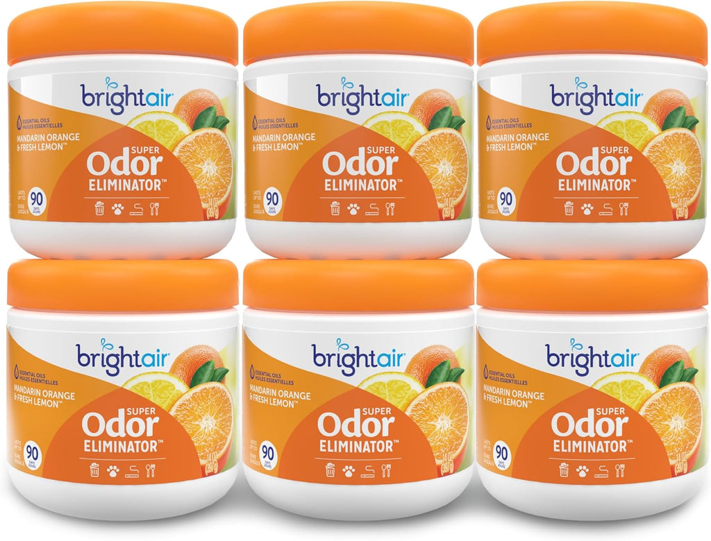 Bright Air 14 oz. Super Odor Eliminator, For Medium-Size Spaces, Mandarin Orange and Fresh Lemon