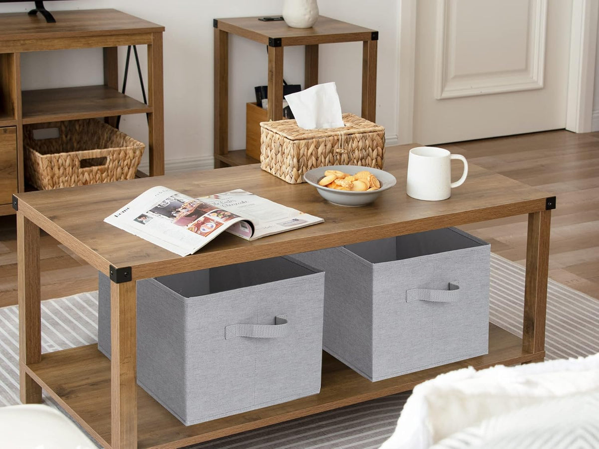 StorageWorks Storage Baskets for Shelves, Foldable Fabric Closet Storage Bins with Handles, Fabric