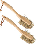 REDECKER Curved Dish Brush, Natural Union Plant Fiber Bristles, Ergonomic Design with Oiled
