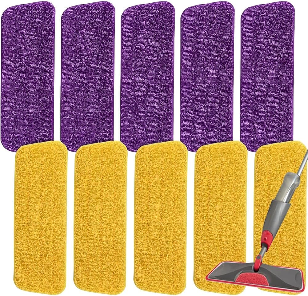 16.5 inch Microfiber Mop Pads for Rubbermaid Reveal Spray Mop and Any 16.5" Flat Mop - 10 Pack